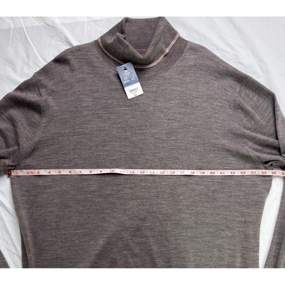 Stafford Mens Taupe 100% Merino Wool Mock Neck Sweater XXL 2XL Outdoor - Picture 8 of 11